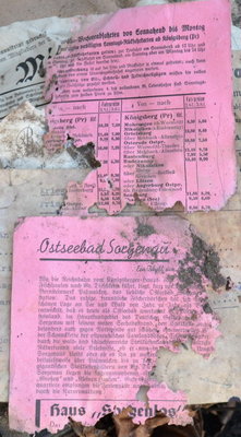 Рекламный буклет поселка Зоргенау, стоимость проезда на железной дороге