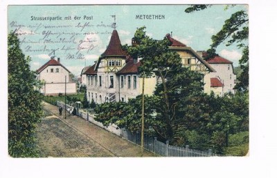 Metgethen, Strassenpartie mit der Post 1915.JPG