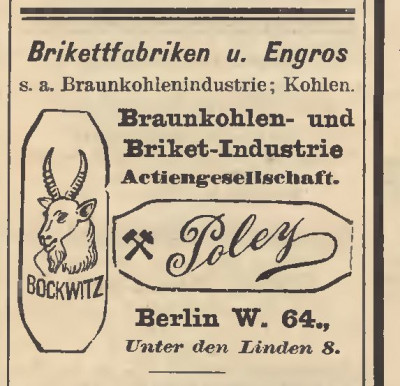 BOCKWITZ Reklame 1906