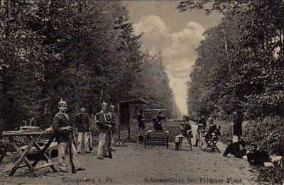 3. Огневая подготовка (стрельба) на стрельбище в лесу Фритценер-Форст. Фотография на открытке 1903 года